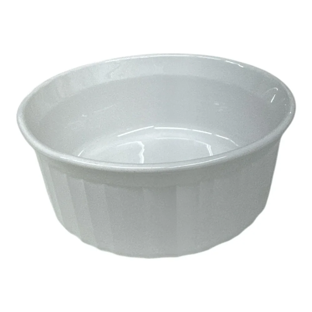 vintage Corning Ware French White ribbed F-16-B 500ml bowl casserole Ramekin